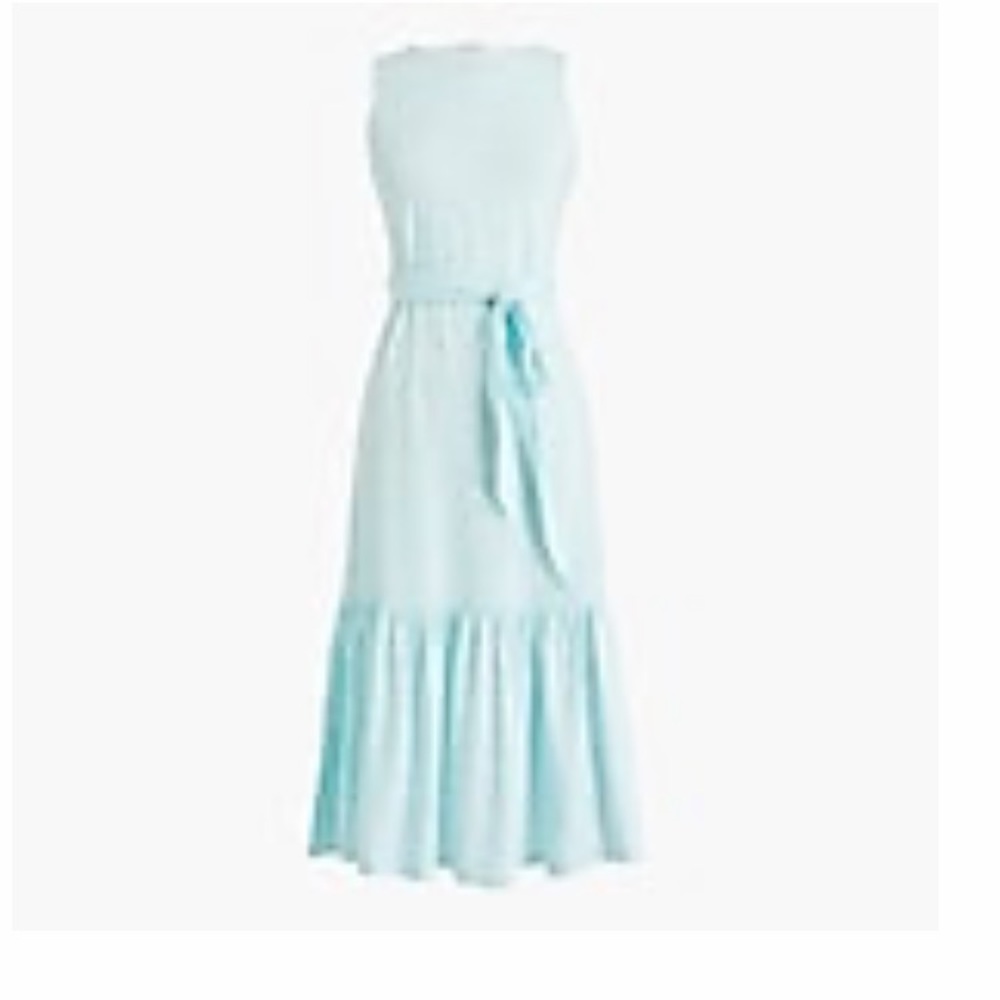 J. Crew Light Blue /white floral Sleeveless Midi Dress